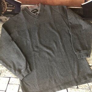 Eddie Bauer Gray V-Neck Sweater